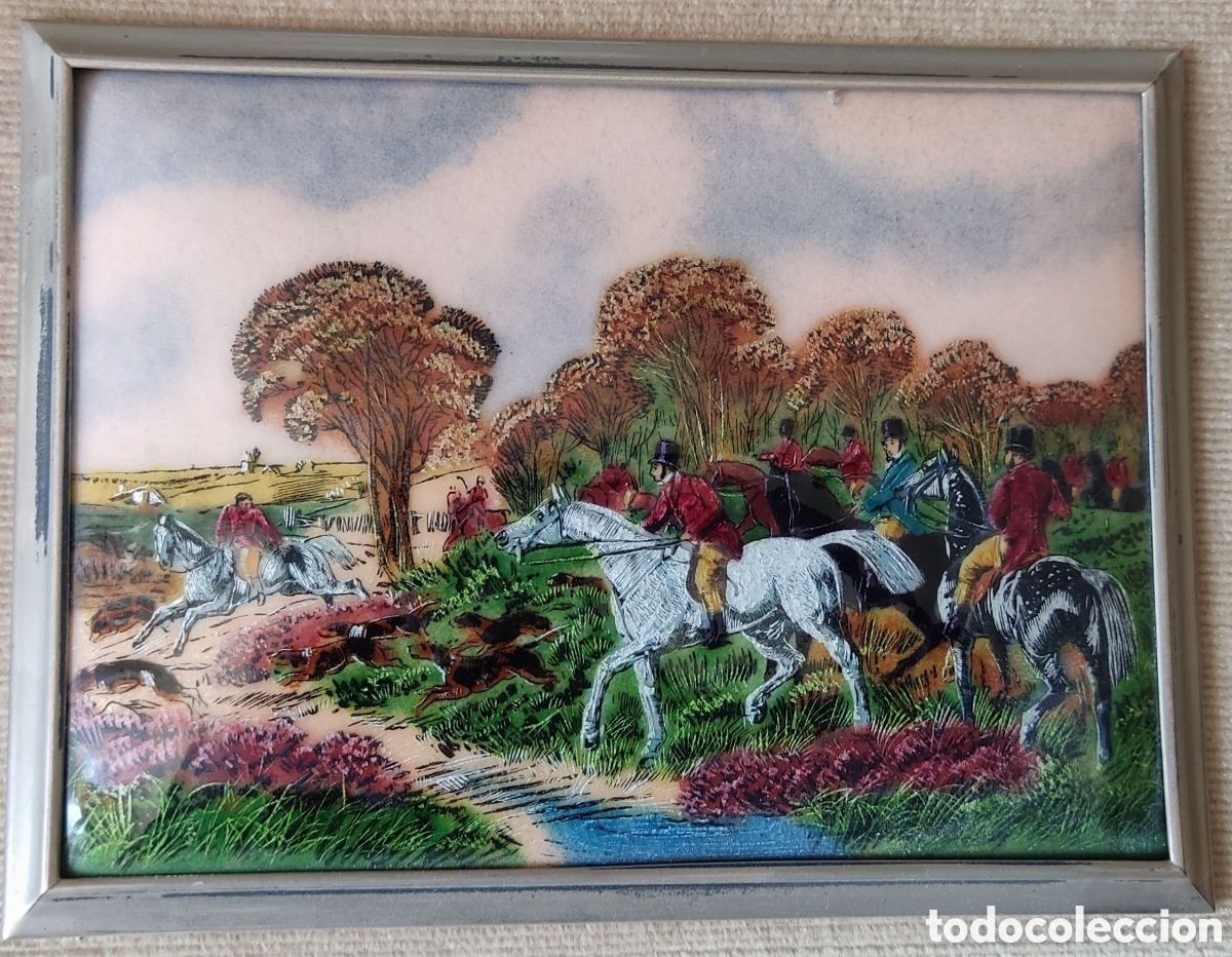 Otros objetos de arte: Relieve esmaltado JF Herring - Foto 2