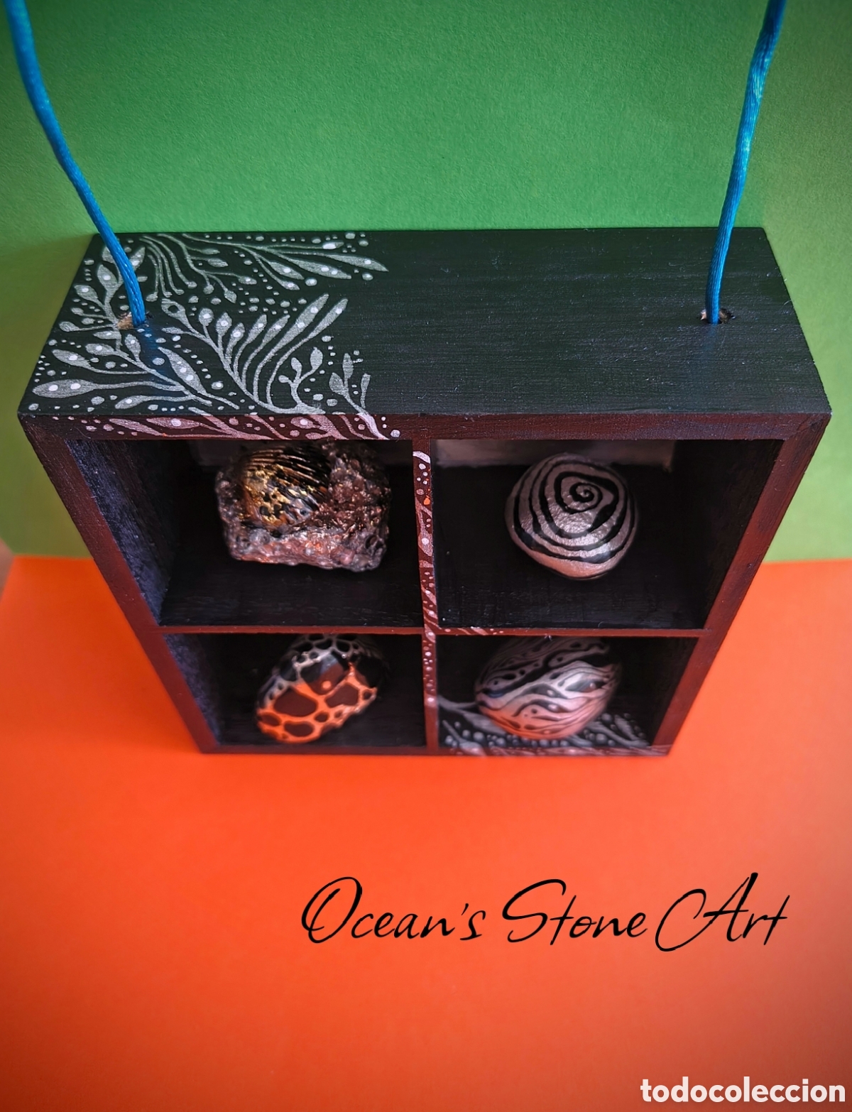 Otros objetos de arte: Caja Pintada a Mano con Piedras Pintadas - Foto 3