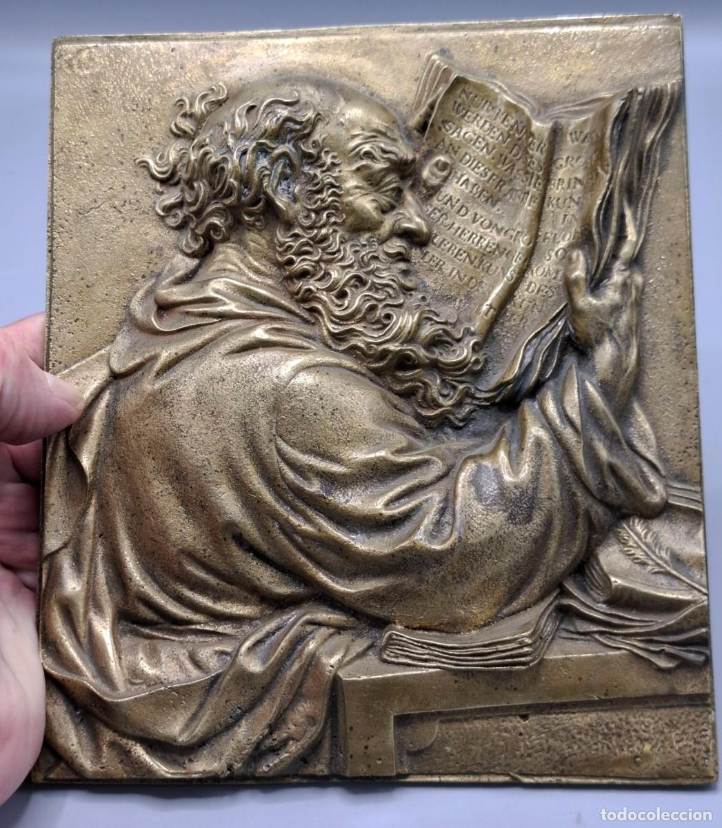 Otros objetos de arte: + PLACA DE BRONCE EN ALTORRELIEVE - PITAGORAS - PIEZA DE DE COLECCION - Foto 3