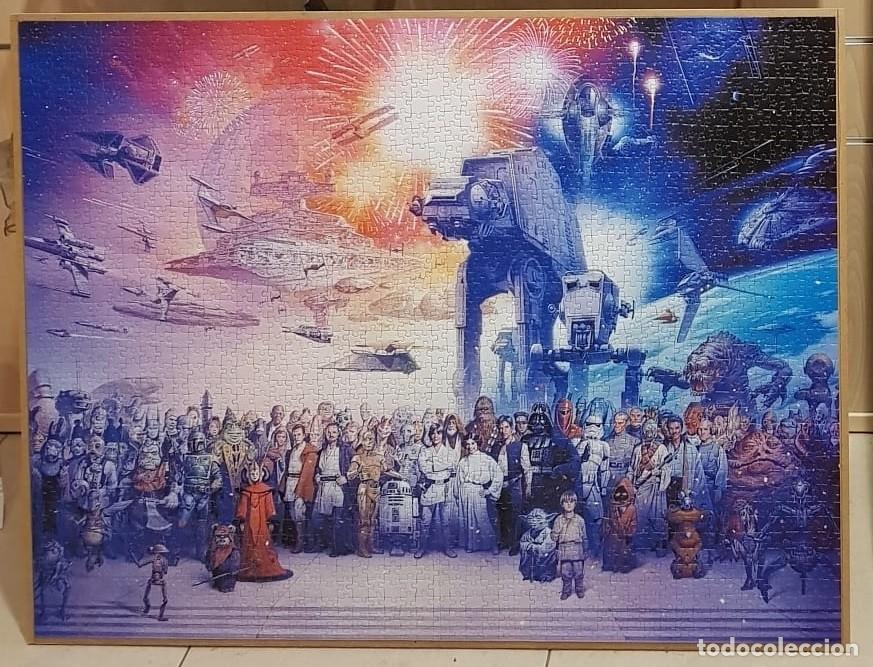 Otros objetos de arte: Cuadro puzzle de Star Wars de 2000 piezas montado y pegado sobre MD - Foto 6