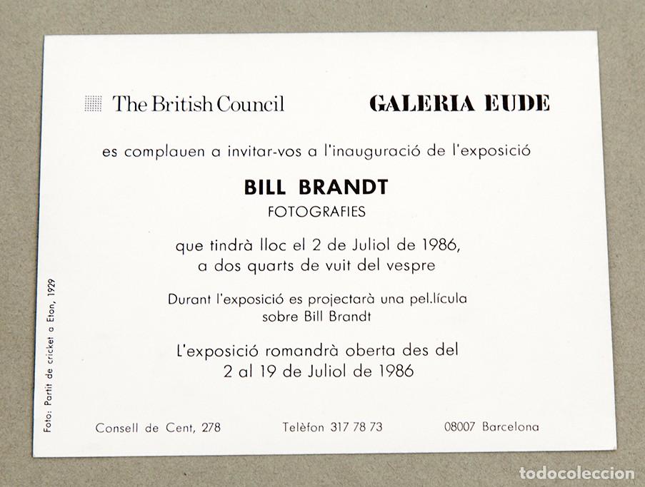 Otros objetos de arte: BILL BRANDT - 1986 - POSTAL - GALER&Iacute;A EUDE - Foto 3