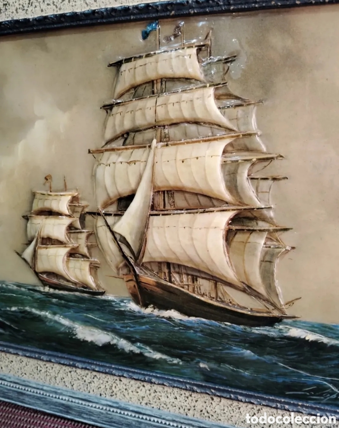 Otros objetos de arte: Cuadro tridimensional motivo barcos. - Foto 4