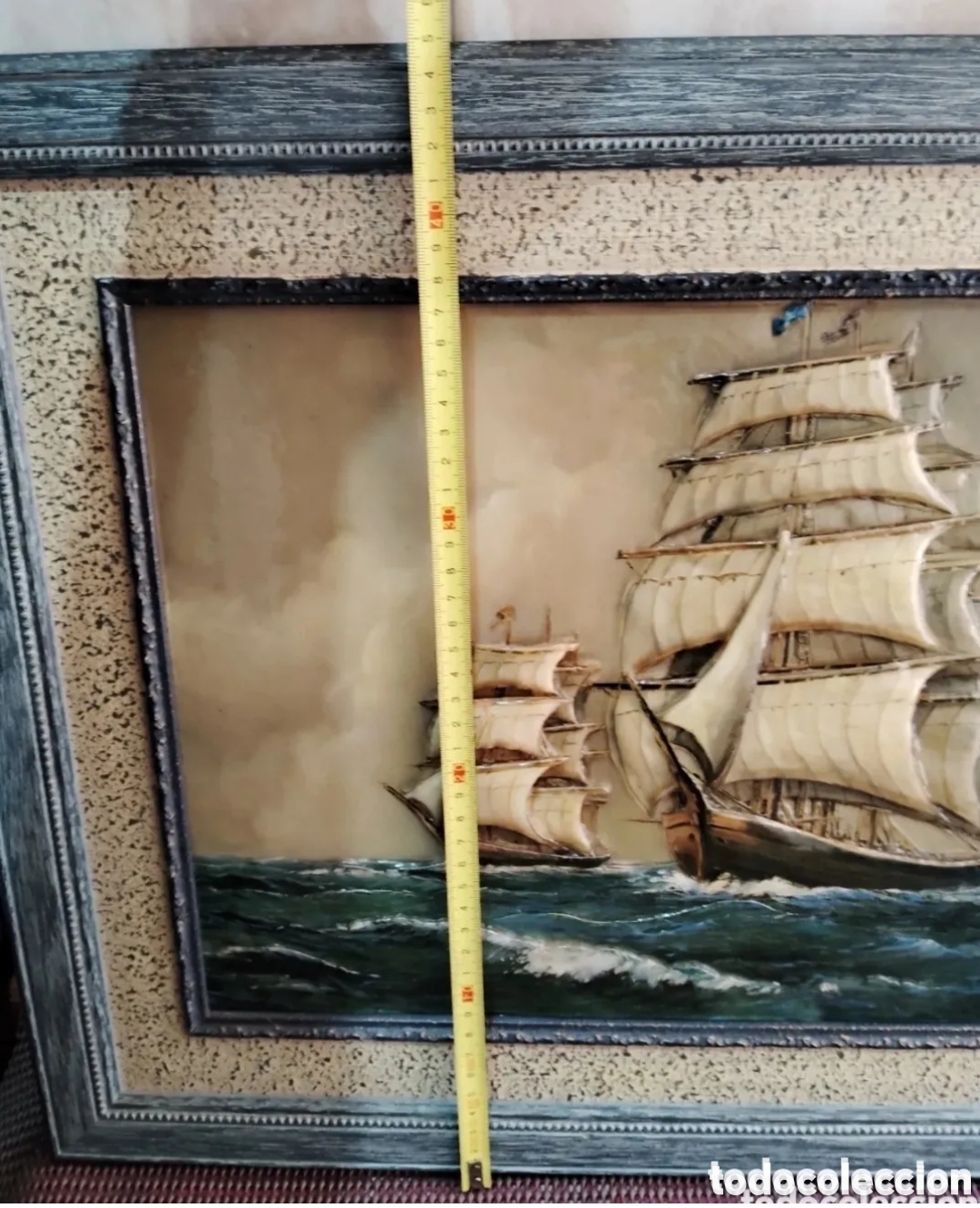 Otros objetos de arte: Cuadro tridimensional motivo barcos. - Foto 6