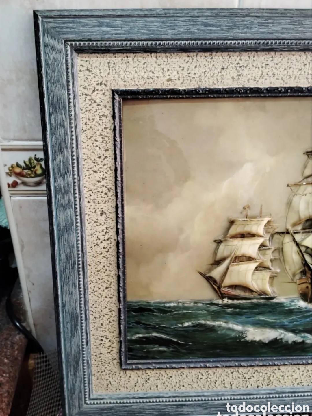 Otros objetos de arte: Cuadro tridimensional motivo barcos. - Foto 1