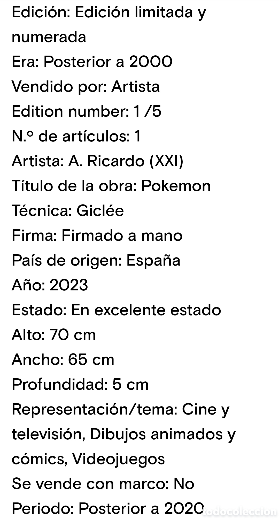 Otros objetos de arte: N 37 PIKACHU IMPRESI&Oacute;N GICLEE - Foto 10