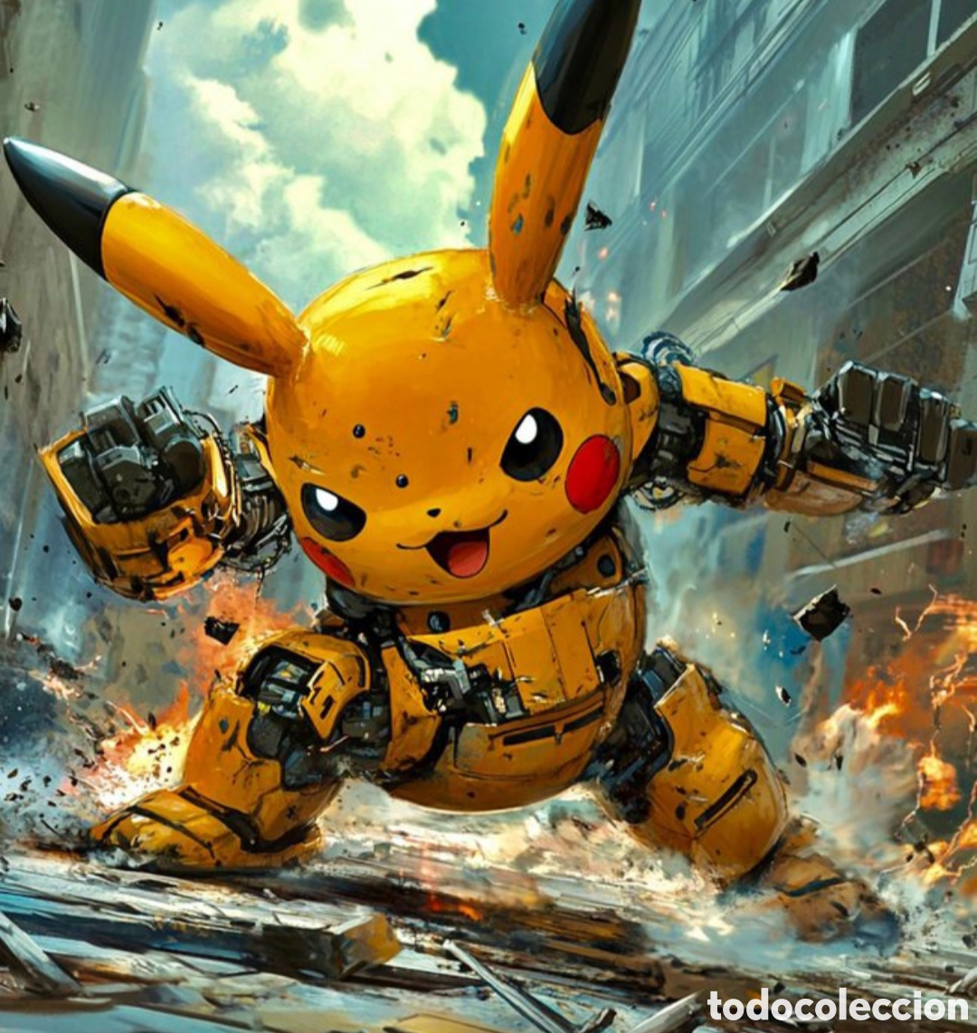 Otros objetos de arte: N 37 PIKACHU IMPRESI&Oacute;N GICLEE - Foto 1