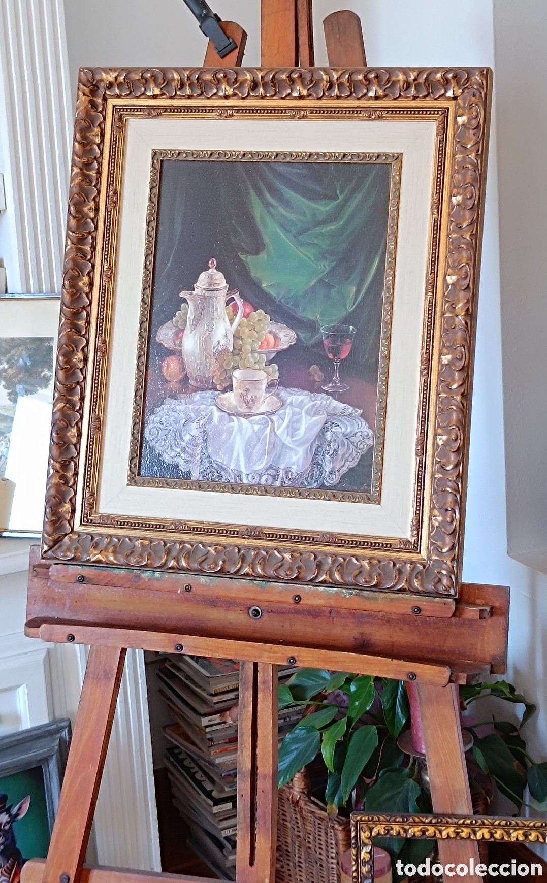 Otros objetos de arte: Cuadro Bodeg&oacute;n- Uvas y copa de cristal - Foto 1
