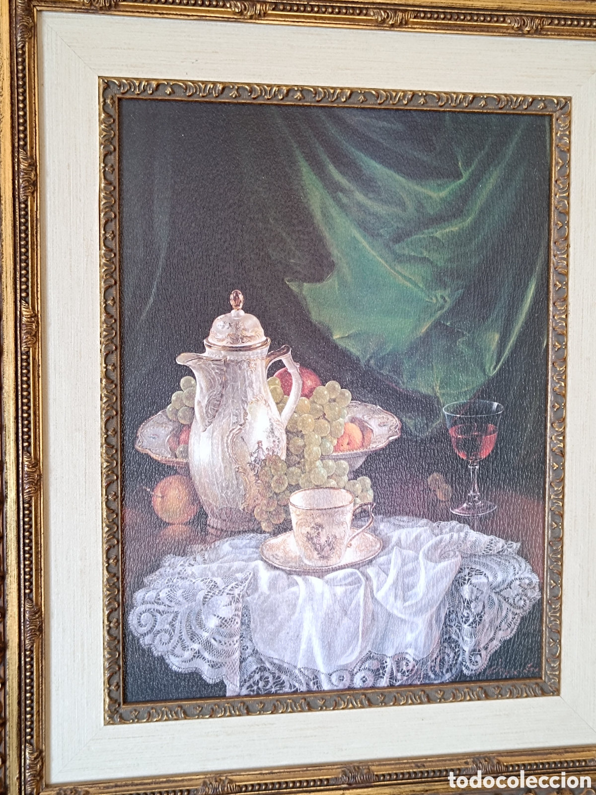 Otros objetos de arte: Cuadro Bodeg&oacute;n- Uvas y copa de cristal - Foto 8
