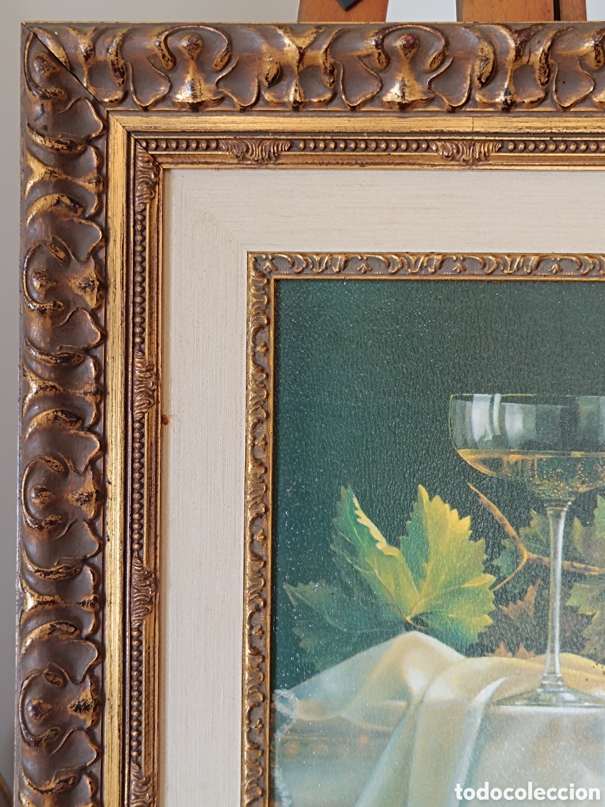 Otros objetos de arte: Cuadro Bodeg&oacute;n con Uvas y Copa -Marco Cl&aacute;sico Decorativo - Foto 4