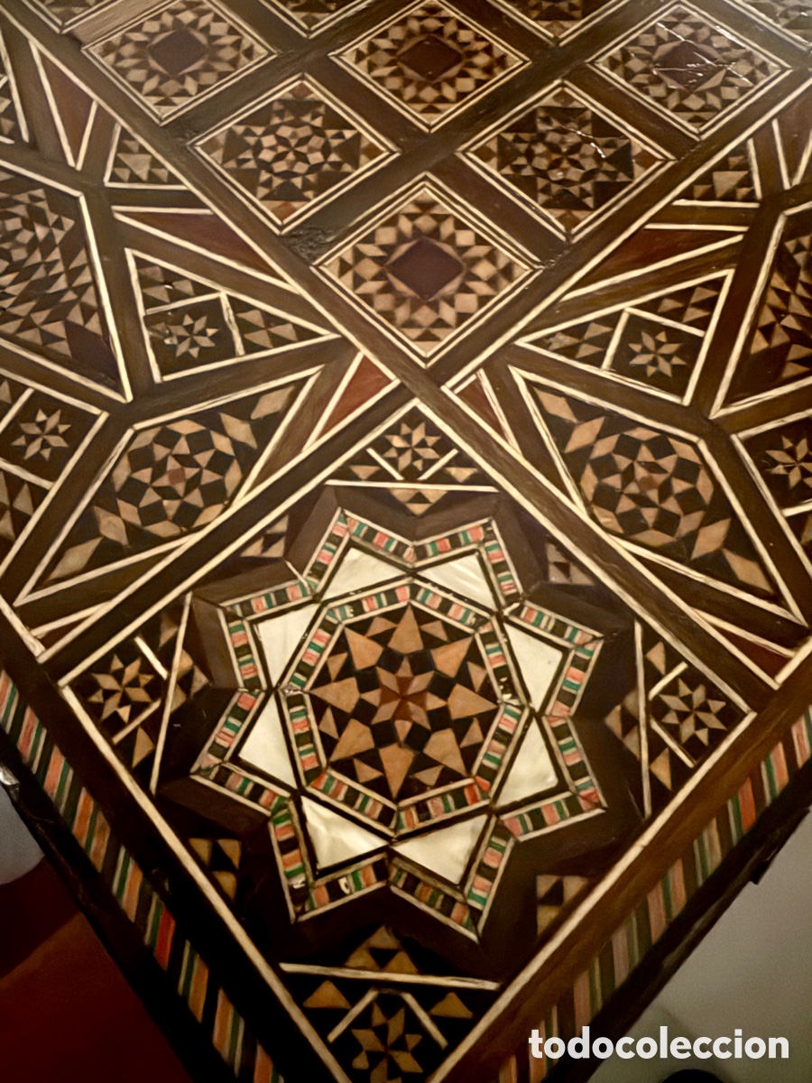 Otros objetos de arte: Juego de backgammon en madera con incrustaciones nacaradas - Foto 6