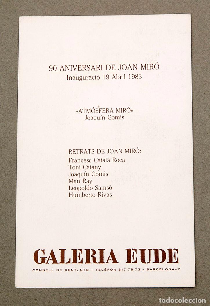 Otros objetos de arte: MIR&Oacute; NI&Ntilde;O - POSTAL - GALERIA EUDE - 1983 - Foto 3