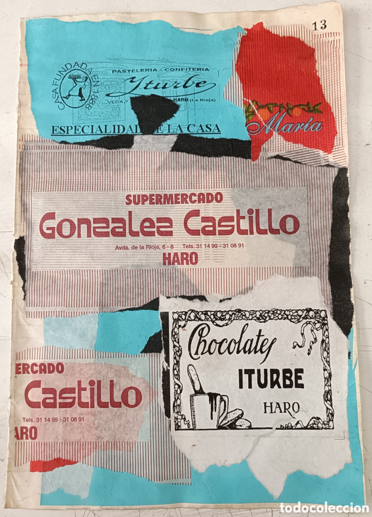 Otros objetos de arte: Collage sobre papel de libro de cuentas - Foto 1