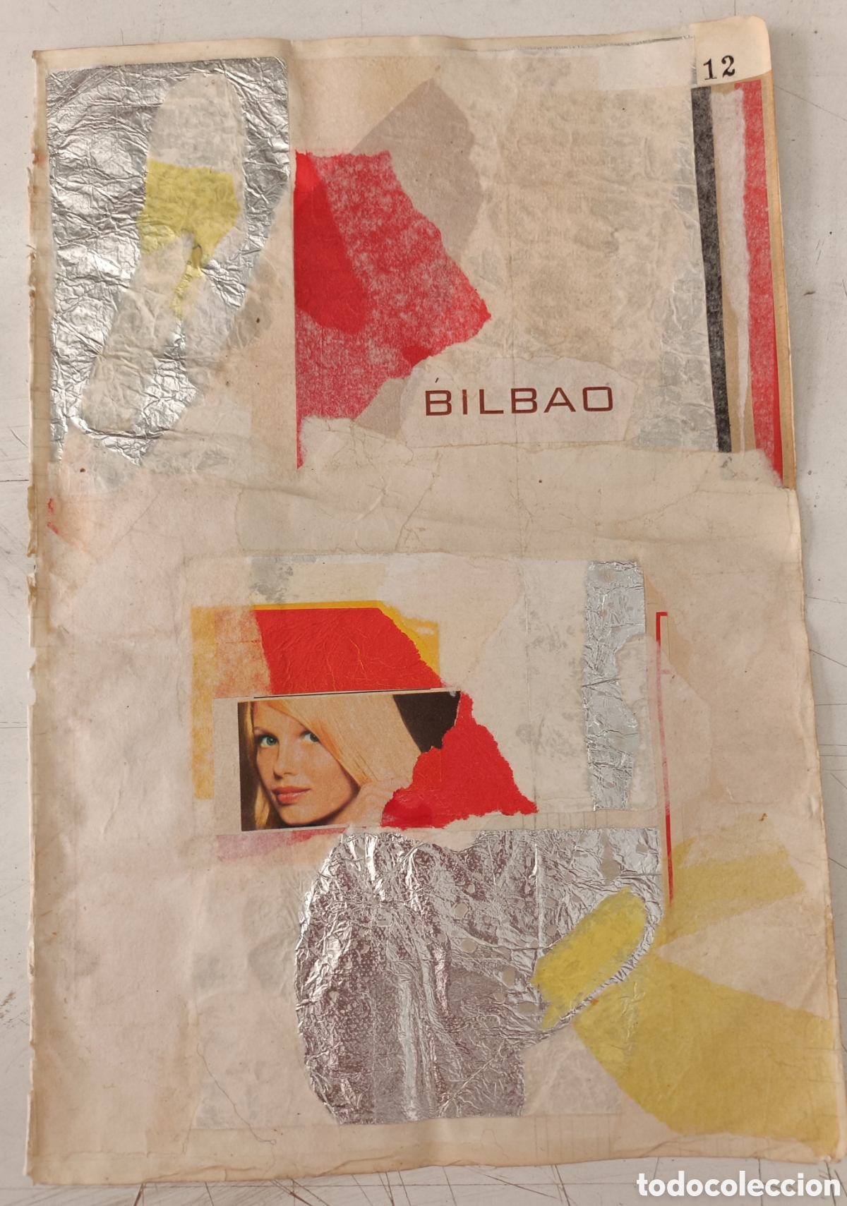 Otros objetos de arte: Collage sobre papel de libro de cuentas - Foto 1
