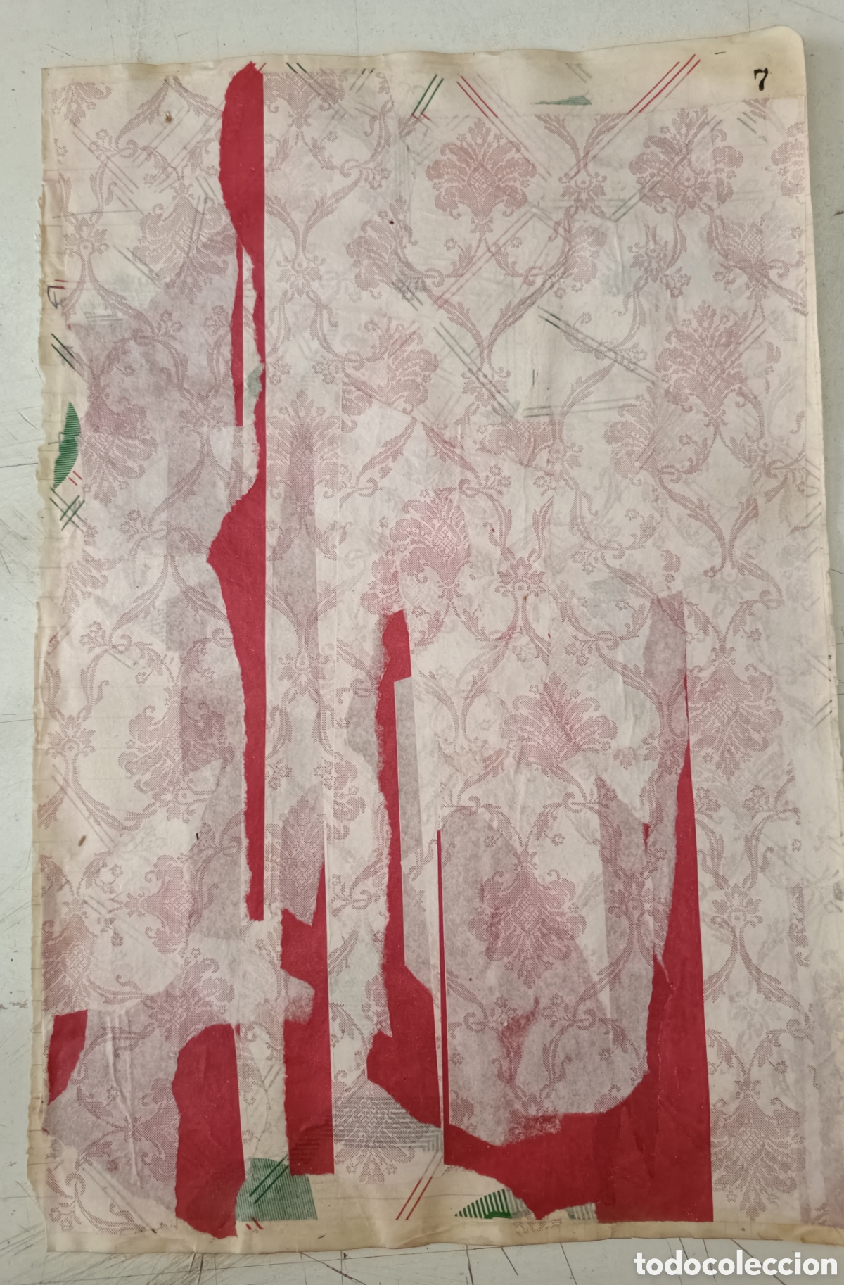 Otros objetos de arte: Collage sobre papel de libro de cuentas - Foto 1