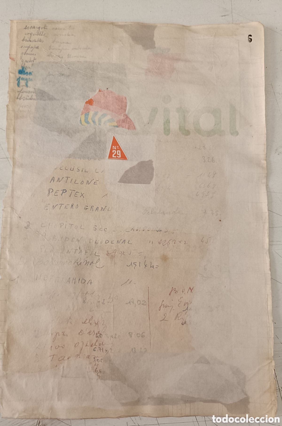 Otros objetos de arte: Collage sobre papel de libro de cuentas - Foto 1