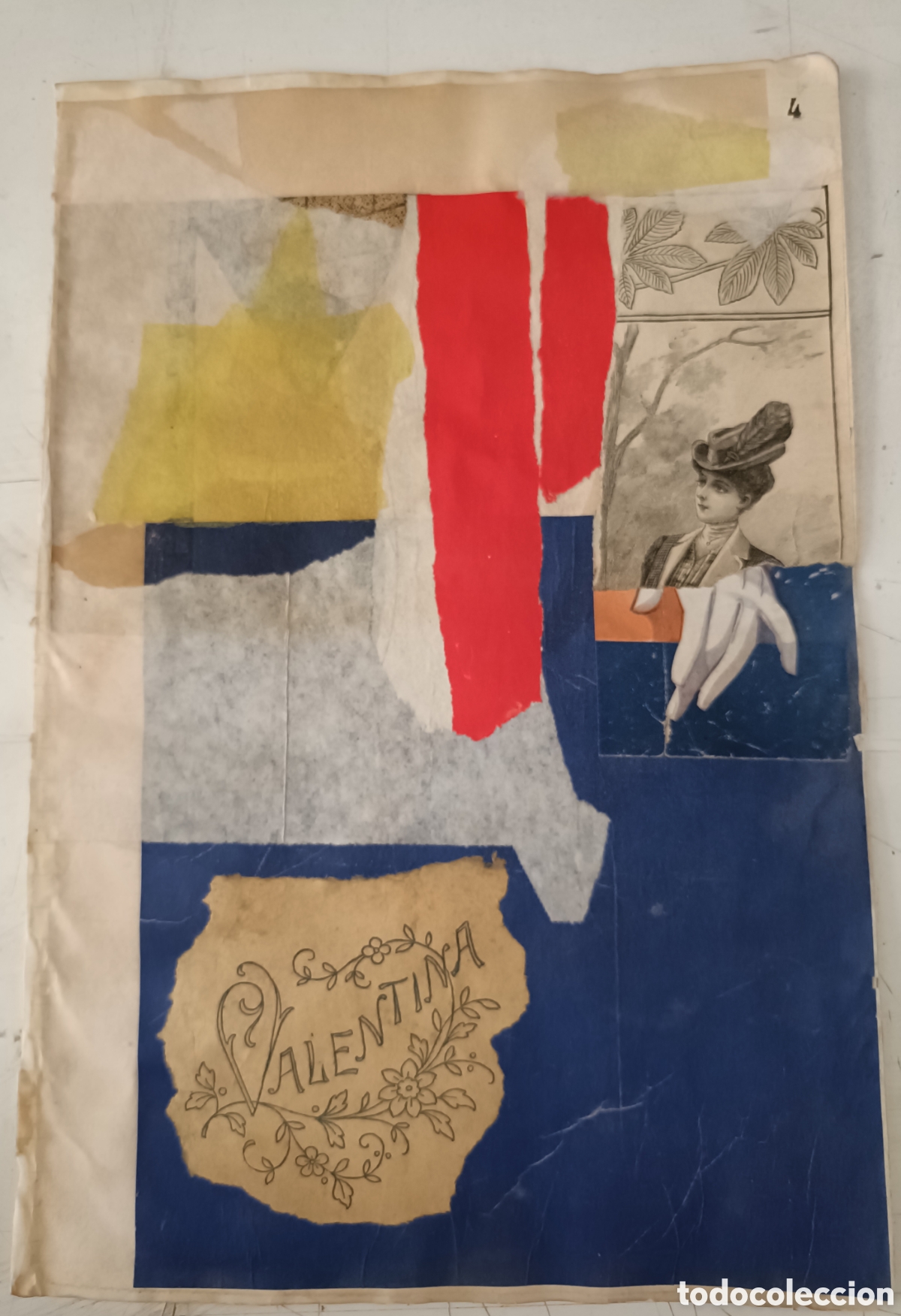 Otros objetos de arte: Collage sobre papel de libro de cuentas - Foto 1