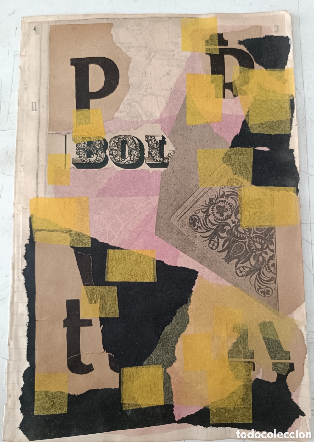Otros objetos de arte: Collage sobre papel de libro de cuentas - Foto 1