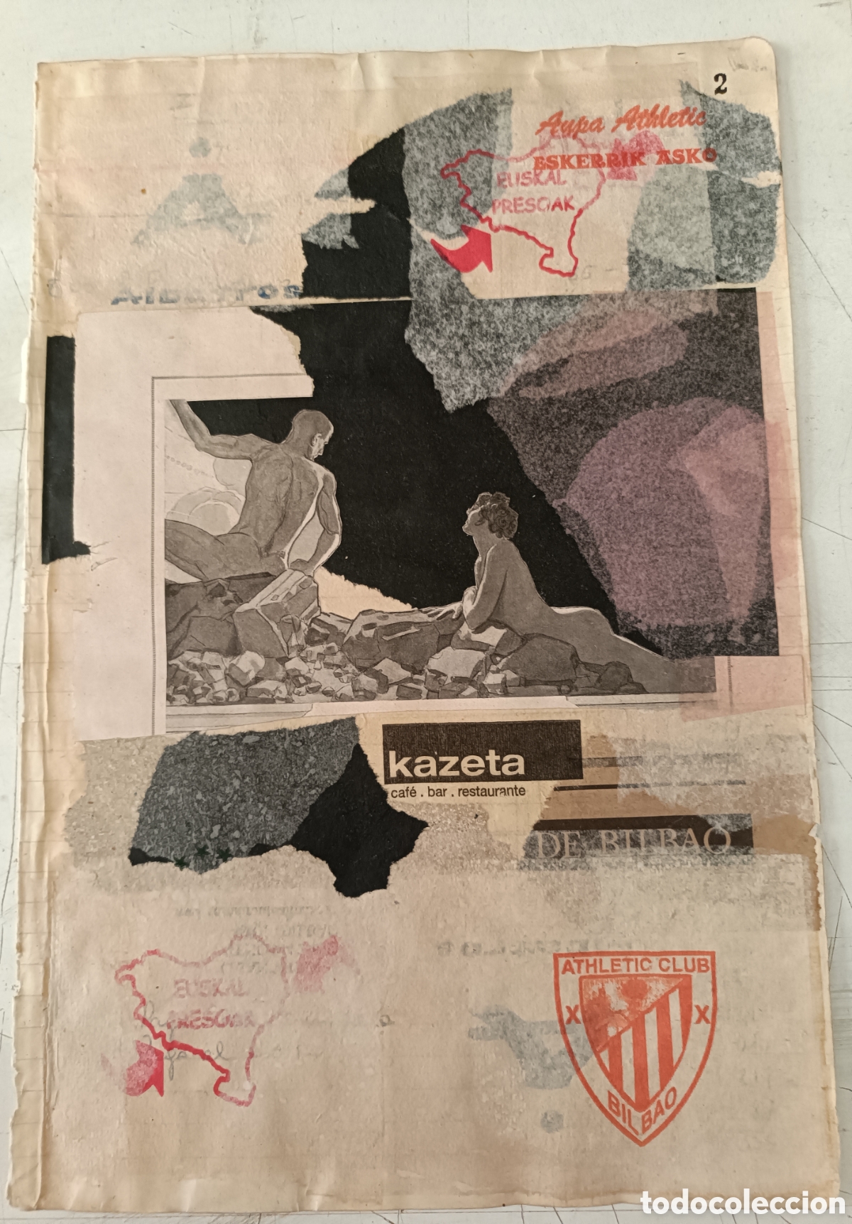 Otros objetos de arte: Collage sobre papel de libro de cuentas - Foto 1