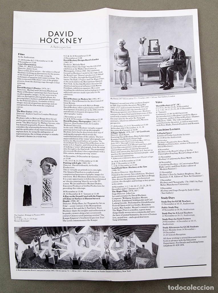 Otros objetos de arte: DAVID HOCKNEY - A RETROSPECTIVE - 1989 - TATE GALLERY - Foto 2