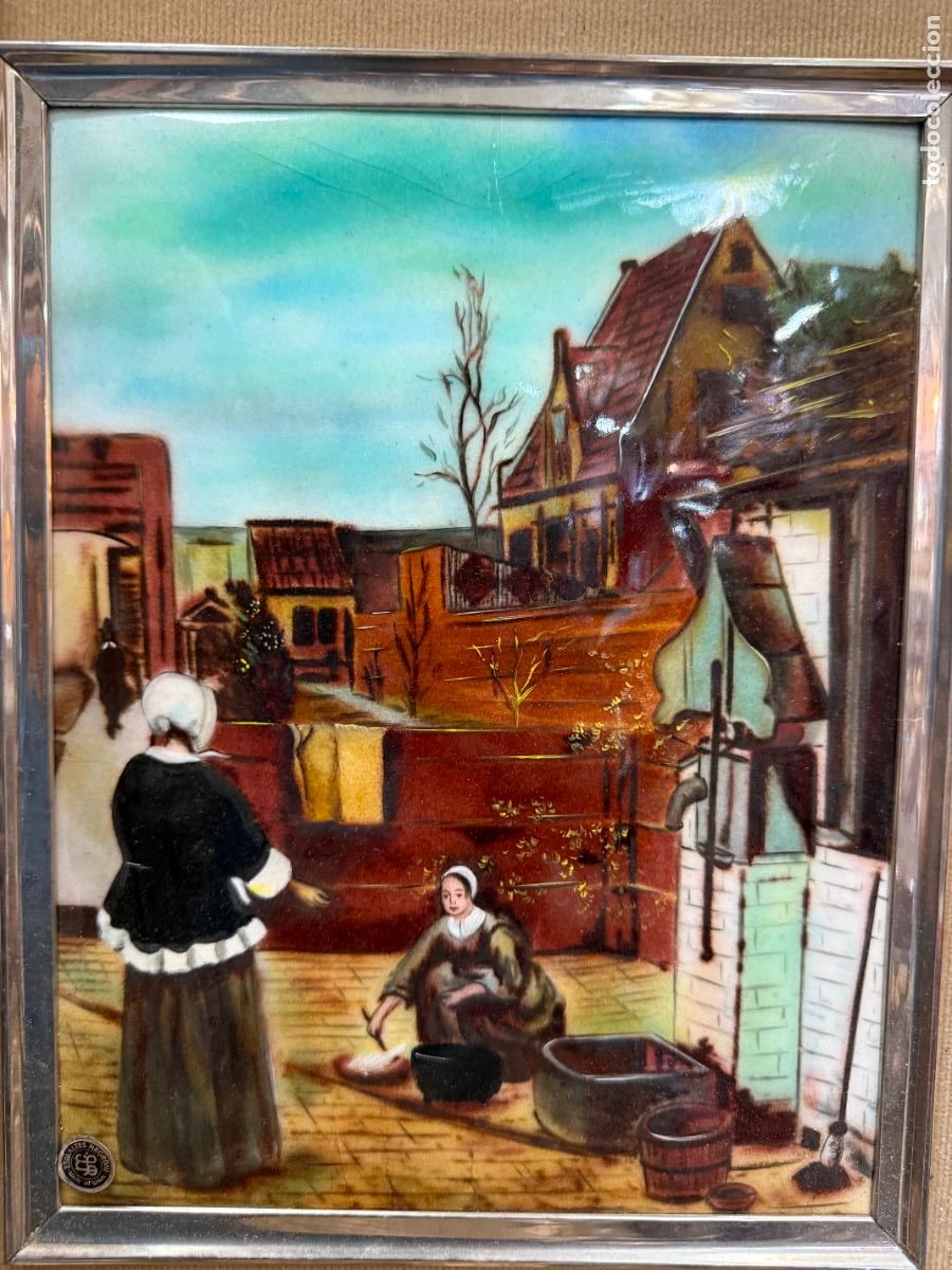 Otros objetos de arte: CUADRO ESMALTE NEGRONI - MEDIDA MARCO 52X45 CM - Foto 4