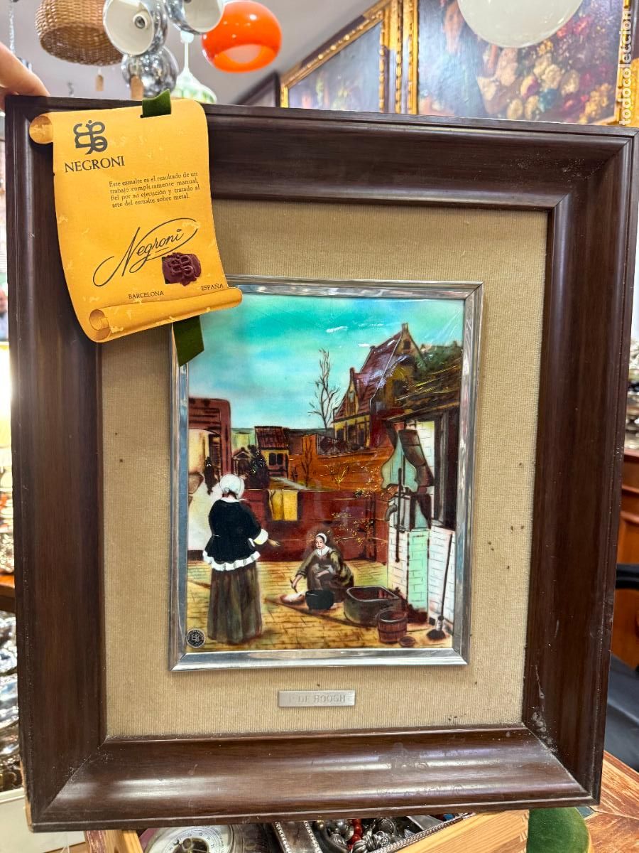 Otros objetos de arte: CUADRO ESMALTE NEGRONI - MEDIDA MARCO 52X45 CM - Foto 1