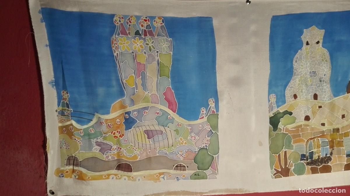 Otros objetos de arte: TAPIZ DE SEDA CON OBRAS DE GAUDI - Foto 2