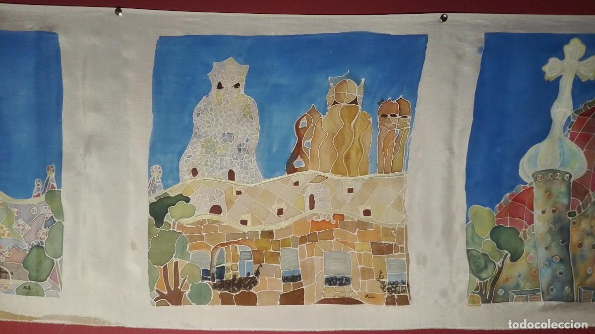Otros objetos de arte: TAPIZ DE SEDA CON OBRAS DE GAUDI - Foto 3