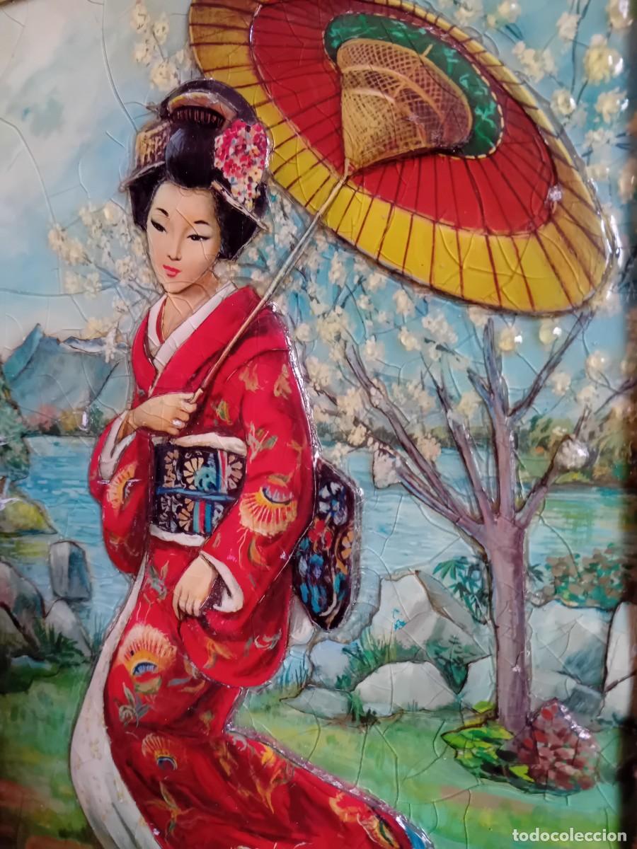 Otros objetos de arte: Geisha tridimensional de esmalte firmada M.Jose - Foto 3