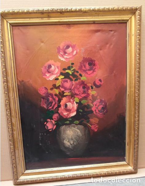 Otros objetos de arte: CUADRO, PINTURA SOBRE LIENZO, ROSAS - Foto 1
