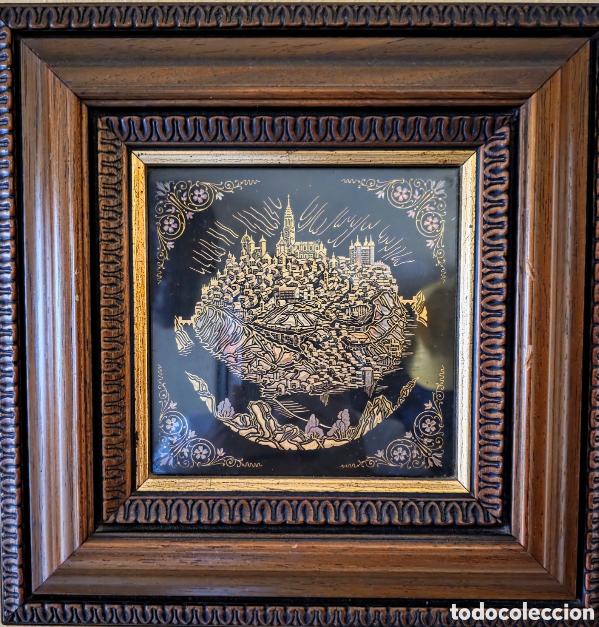 Otros objetos de arte: TOLEDO. Cuadro damasquinado en oro. - Foto 1