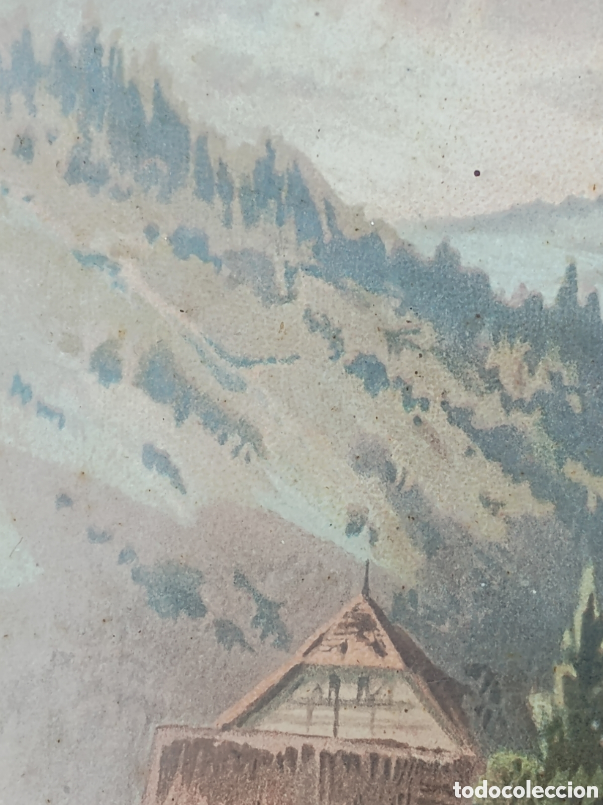 Otros objetos de arte: Cuadro paisaje marco de madera - Foto 5