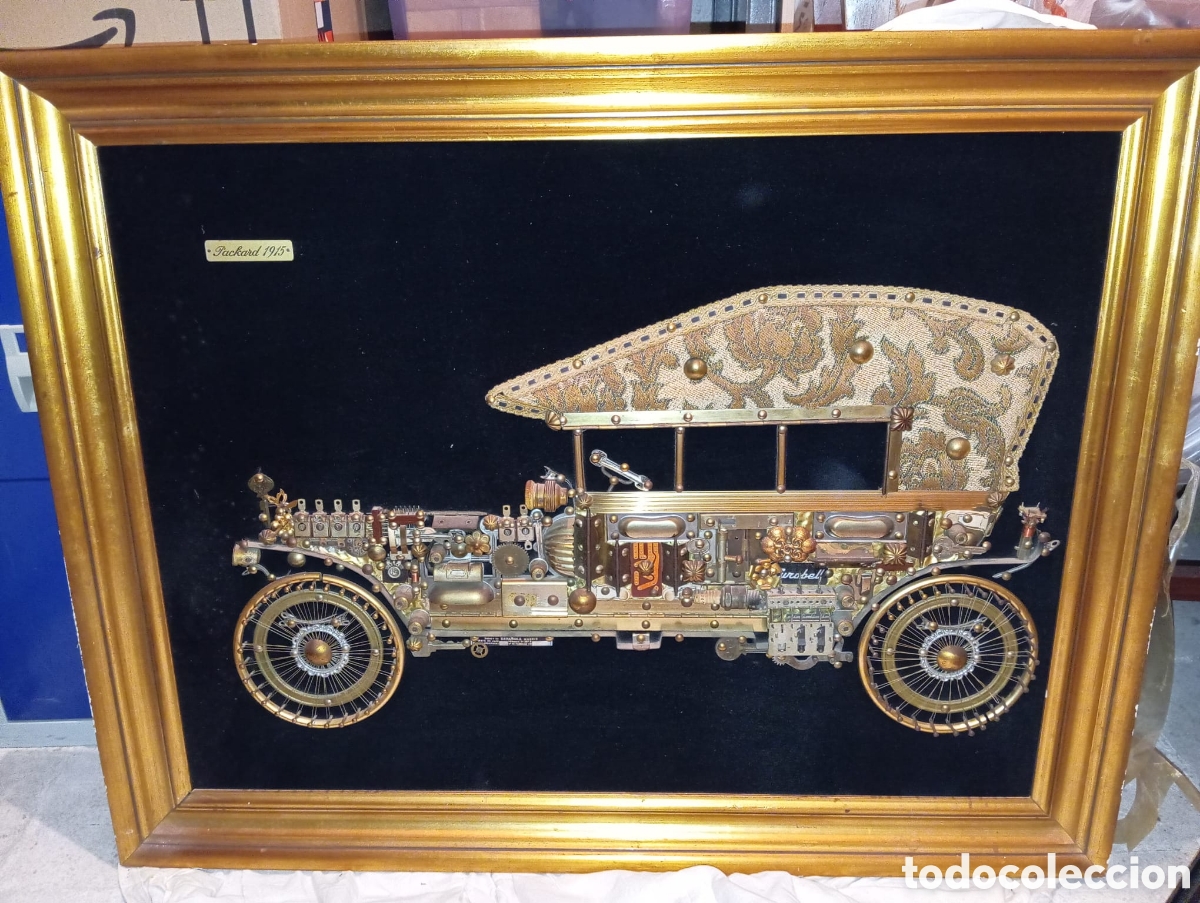 Otros objetos de arte: Cuadro coche materiales reciclados - Foto 2