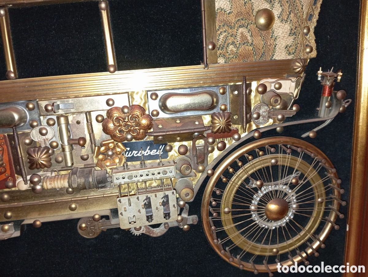 Otros objetos de arte: Cuadro coche materiales reciclados - Foto 6