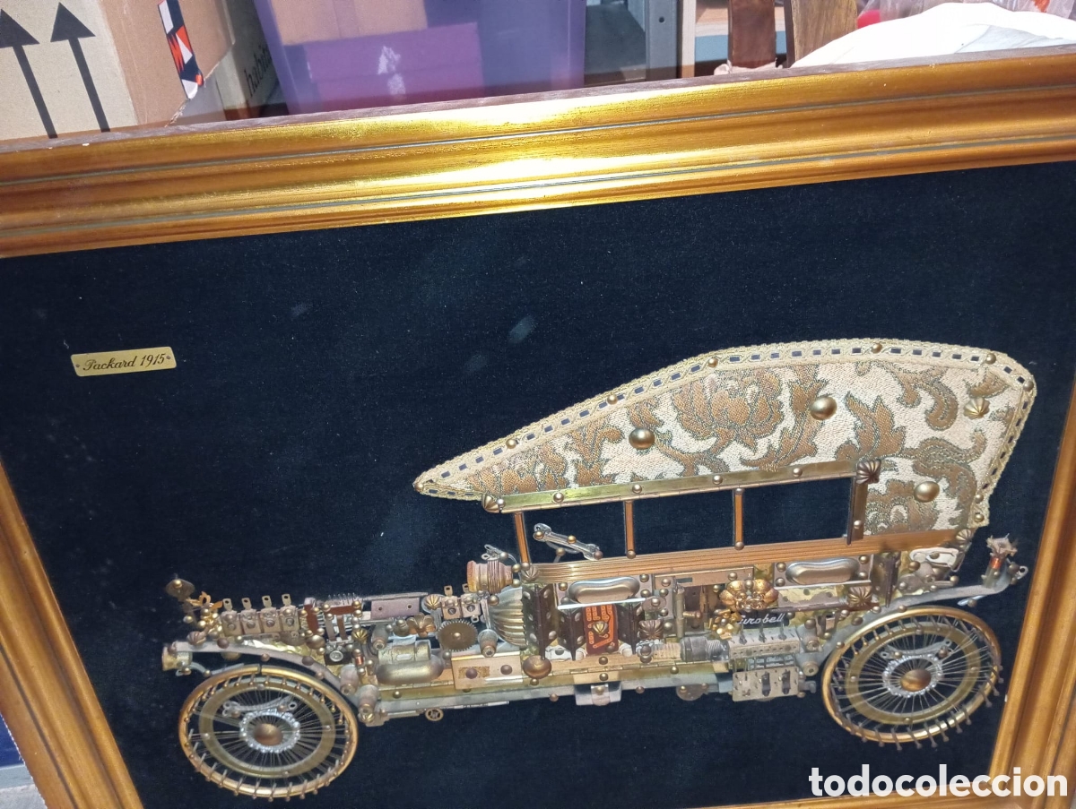 Otros objetos de arte: Cuadro coche materiales reciclados - Foto 1