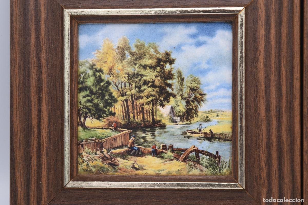 Otros objetos de arte: Cuadros en azulejo con escena campestre - Foto 3