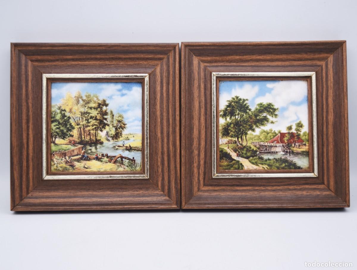 Otros objetos de arte: Cuadros en azulejo con escena campestre - Foto 5