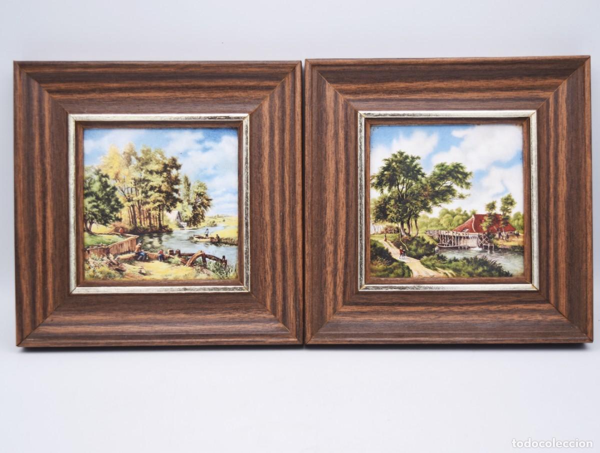 Otros objetos de arte: Cuadros en azulejo con escena campestre - Foto 6