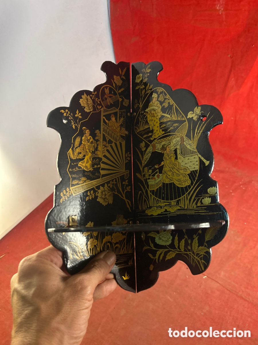 Otros objetos de arte: RINCONERA ORIENTAL LACADA EN NEGRO - Foto 2