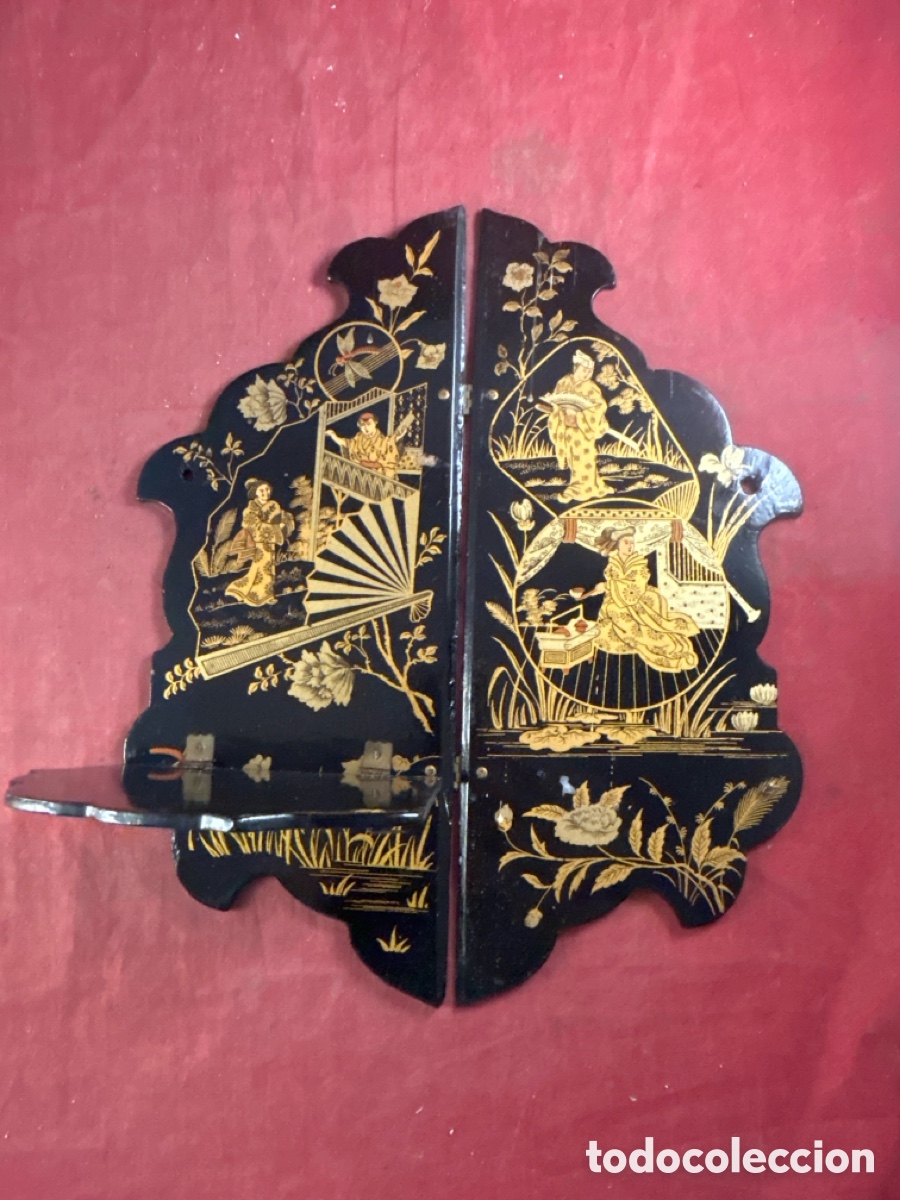 Otros objetos de arte: RINCONERA ORIENTAL LACADA EN NEGRO - Foto 5