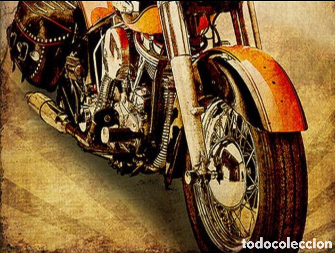 Otros objetos de arte: N 42 LIENZO VINTAGE HARLEY DAVIDSON - Foto 2