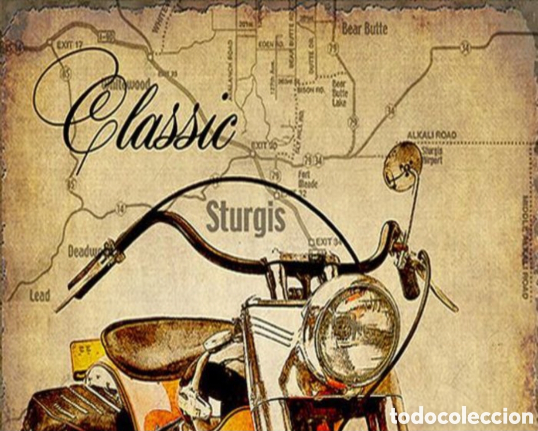 Otros objetos de arte: N 42 LIENZO VINTAGE HARLEY DAVIDSON - Foto 3