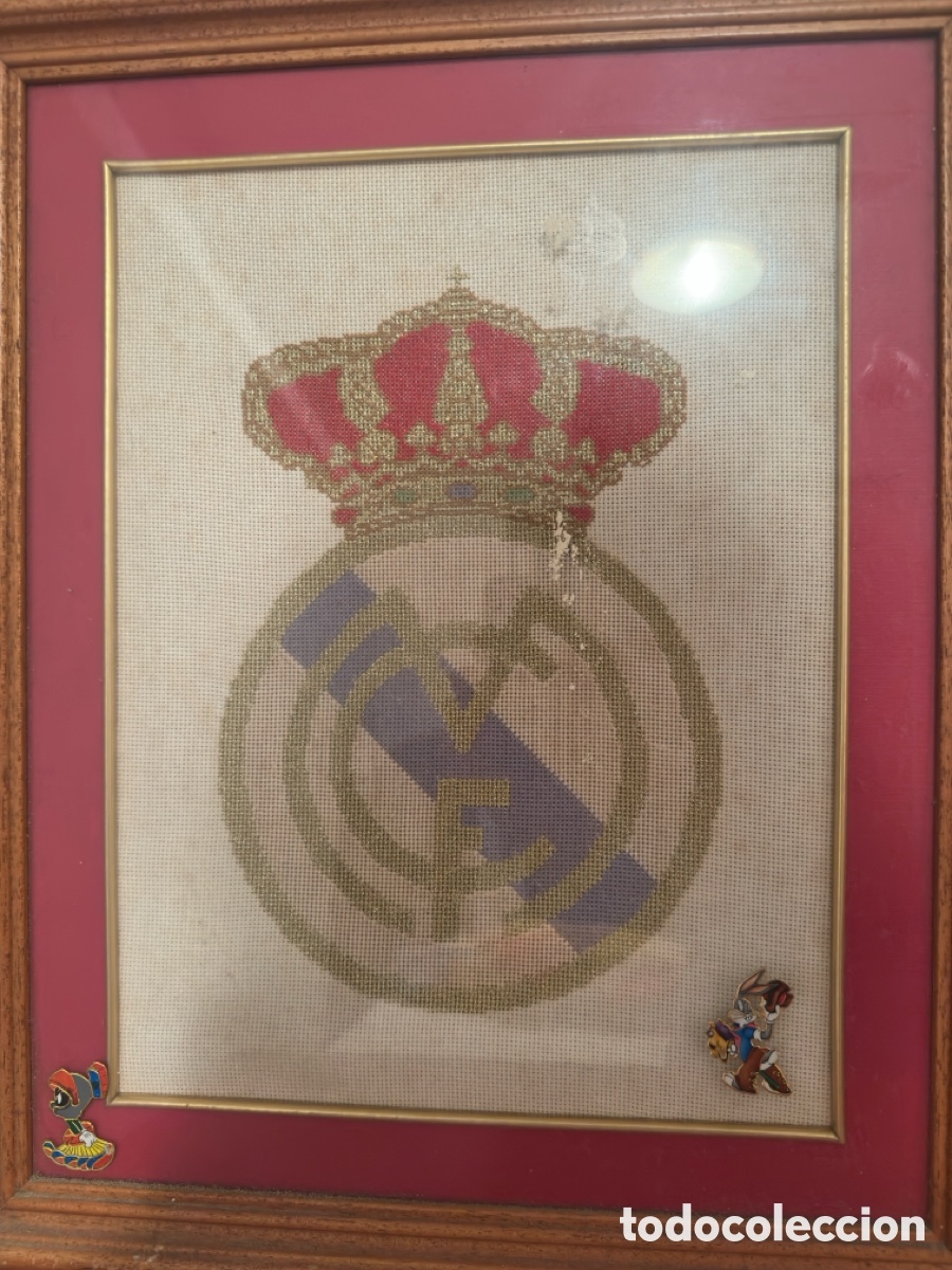 Otros objetos de arte: Cuadro de punto de cruz Del Real Madrid - Foto 2