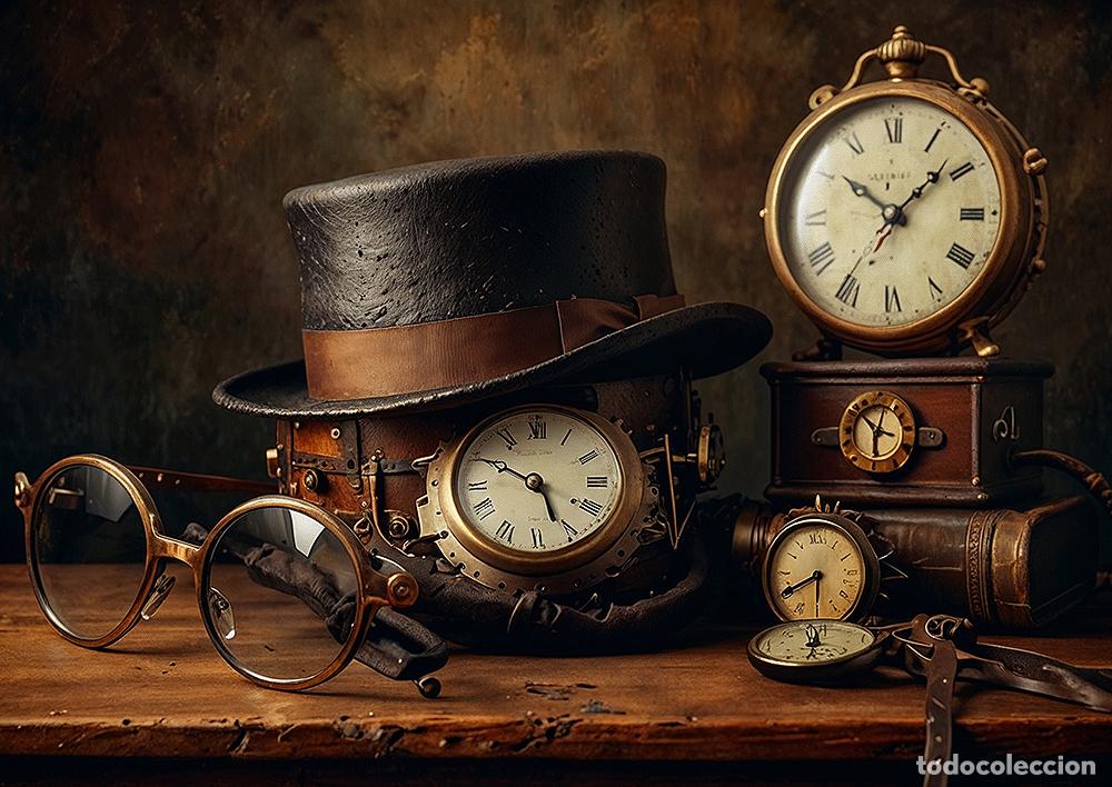 Otros objetos de arte: BODEG&Oacute;N STEAMPUNK - IMPRESI&Oacute;N EN LIENZO DE ALGOD&Oacute;N ( 73 X 54 cm ) - Foto 1