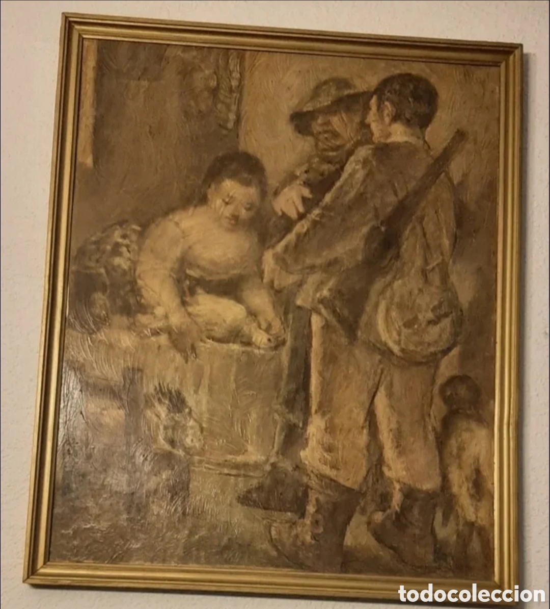 Otros objetos de arte: Cuadro antiguo de Pedro Mozos - Foto 1