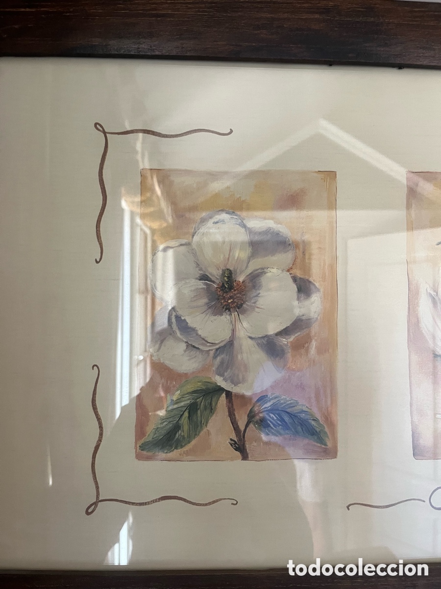 Otros objetos de arte: Cuadros con marco de madera Magnolia y Lirio - Foto 6