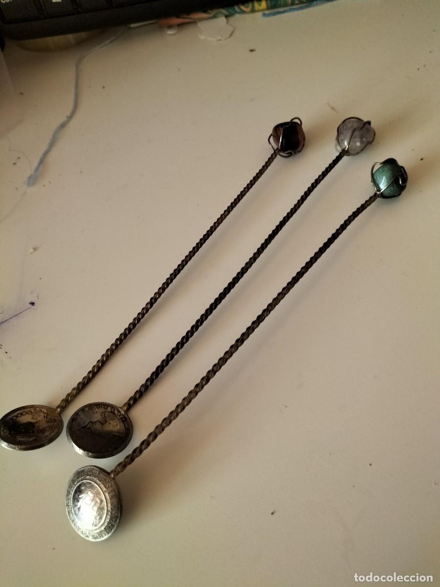 Otros objetos de arte: 3 cucharas plateadas batidoras - Foto 1