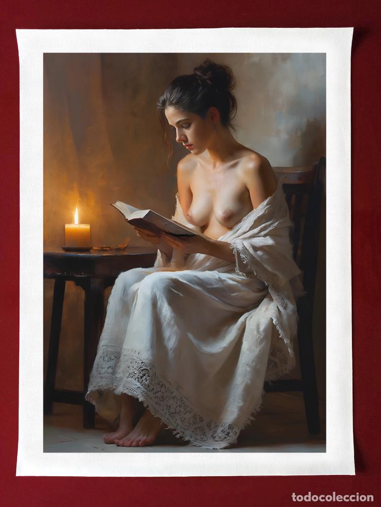 Otros objetos de arte: READING - IMPRESION EN LIENZO DE ALGOD&Oacute;N ( 73 X 54 cm ) - Foto 5