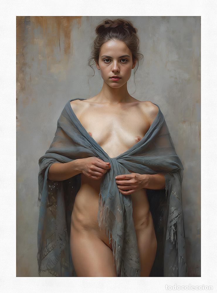 Otros objetos de arte: SHAWL II - IMPRESION EN LIENZO DE ALGOD&Oacute;N ( 73 X 54 cm ) - Foto 4