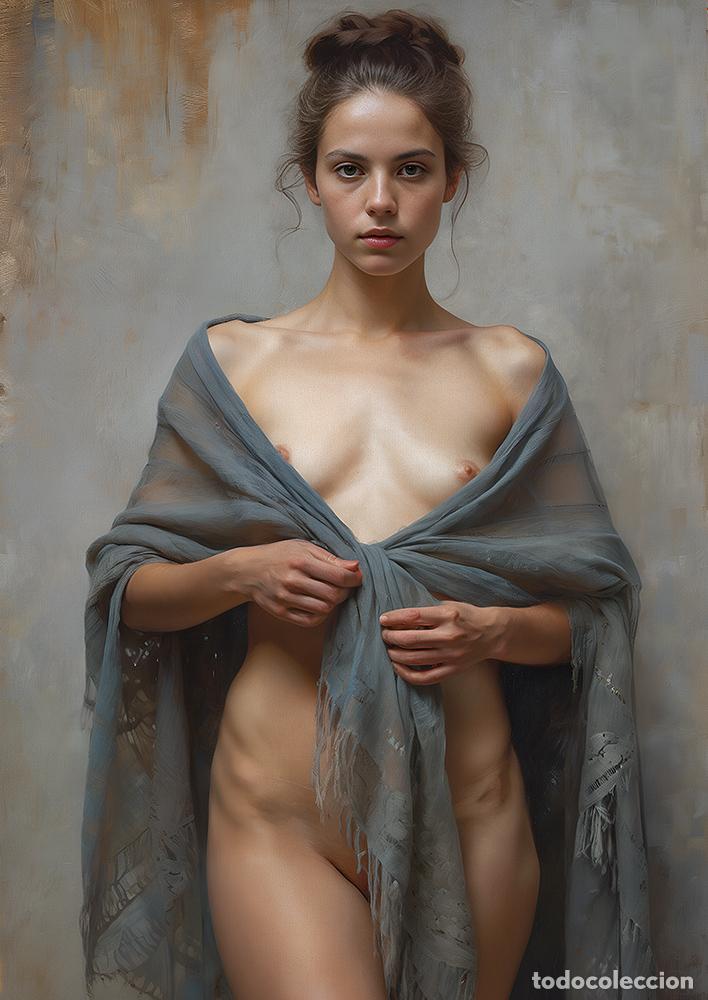 Otros objetos de arte: SHAWL II - IMPRESION EN LIENZO DE ALGOD&Oacute;N ( 73 X 54 cm ) - Foto 1