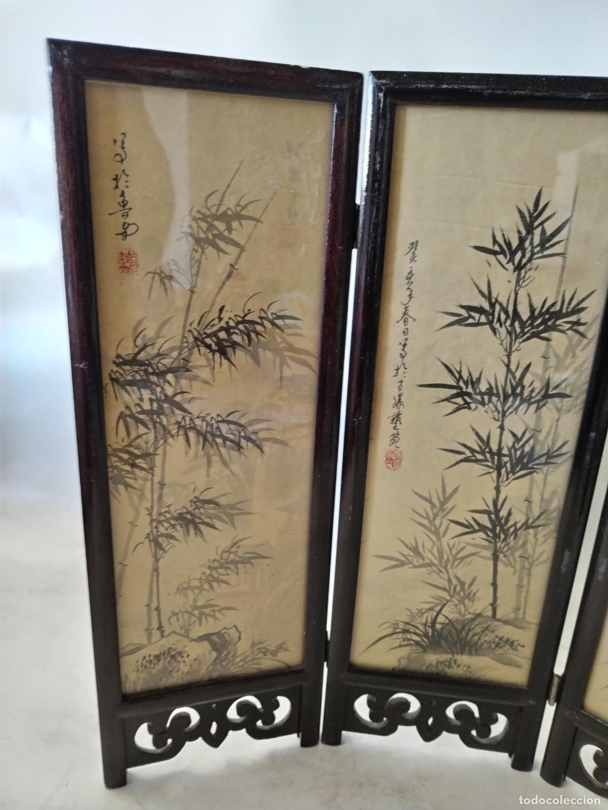 Otros objetos de arte: peque&ntilde;o biombo oriental - c136 - Foto 7